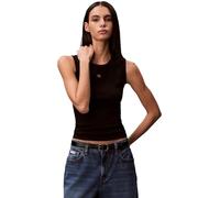 Calvin Klein Donna Canotta Woven Label Cut-out sul Retro, Nero (Black), S