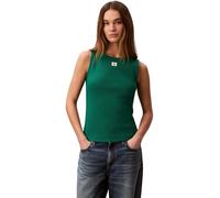 Calvin Klein Donna Canotta Woven Label Cut-out sul Retro, Verde (Enchanted Forest), S