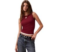 Calvin Klein Donna Canotta Woven Label Rib con Logo