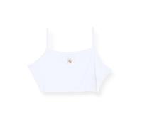 Calvin Klein Donna Canotta Woven Label Rib Corta, Nero (Bright White), M