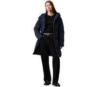 Calvin Klein Donna Cappotto Logo Belt Long Puffer con Cintura, Blu (Ink), XL