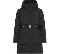 Calvin Klein Donna Cappotto Logo Belt Long Puffer con Cintura, Nero (Ck Black), S