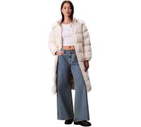Calvin Klein Donna Cappotto Piumino Essential Midweight Long Puffer con Cappuccio, Avorio (Jet Stream), S