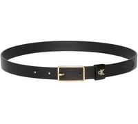Calvin Klein Donna Cintura Square Buckle Loop 2,5 cm con Logo, Nero (Black/Antique Light Gold), 85 cm