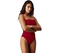 Calvin Klein Donna Costume da Bagno One Piece a Fascia, Rosso (Quaint Berry), XS