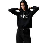 Calvin Klein Donna Felpa Core Monologo Hoodie con Cappuccio, Nero (CK Black), XXS