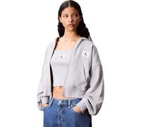 Calvin Klein Donna Felpa French Terry Badge Logo in Cotone, Grigio (Bc06 Grey Heather), XL