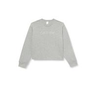 Calvin Klein Donna Felpa Relaxed Crew Pullover Elasticizzata, Grigio (Grey Heather), M