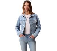 Calvin Klein Donna Giacca in Jeans Classic Trucker con Taschini sul Petto, Marrone (Coastal Light), S