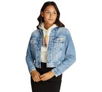 Calvin Klein Donna Giacca in Jeans Cropped 90S Regular Jacket Corta, Blu (Denim Light), XS
