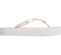 Calvin Klein Donna Infradito Flatform con Zeppa, Grigio (Silver), 39