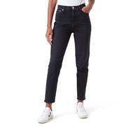 Calvin Klein Donna Jeans Mom Fit, Nero (Denim Black), 34W