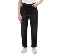 Calvin Klein Donna Jeans Mom Jean Tapered Fit, Nero (Denim Black), 26W/30L