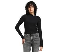 Calvin Klein Donna Maglietta Maniche Lunghe Milano Logo Elastic Top Collo a Lupetto