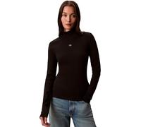 Calvin Klein Donna Maglietta Maniche Lunghe Woven Turtleneck con Collo Alto, Nero (Black), XS
