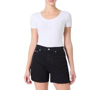 Calvin Klein Donna Pantaloncini in Jeans Mom Fit, Nero (Denim Black), 29W