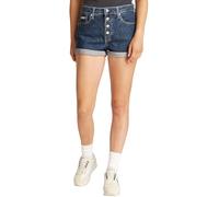 Calvin Klein Donna Pantaloncini in Jeans Mom Short con Chiusura a Bottoni, Blu (Denim Dark), 34W