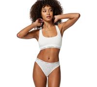 Calvin Klein Donna Perizoma High Leg Thong con Pizzo, Bianco (White), S