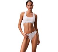 Calvin Klein Donna Perizoma High Leg Thong con Pizzo, Bianco (White), XS