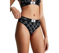 Calvin Klein Donna Perizoma Tanga, Nero (Litho Ck Print+Black), S