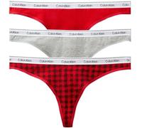 Calvin Klein Donna Perizomi Confezione da 3 Thong Intimo, Multicolore (Blotched Plaid+Adrenaline Rush/Blac), L