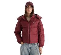 Calvin Klein Donna Piumino Essential Midweight con Cappuccio, Rosso (Tawny Port), XS