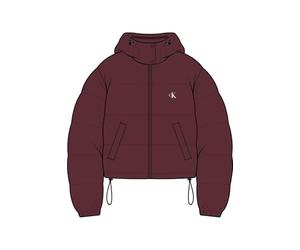 Calvin Klein Donna Piumino Essential Midweight con Cappuccio, Rosso (Tawny Port), XS