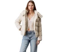 Calvin Klein Donna Piumino Matte Short Puffer con Cappuccio, Beige (Pelican), XXS