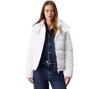 Calvin Klein Donna Piumino Matte Short Puffer con Cappuccio, Bianco (Bright White), XXS