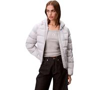 Calvin Klein LV047E509G Giacche da donna in raso leggero con logo corto, grigio (grigio silenzioso), M, Grigio (grigio silenzioso), M