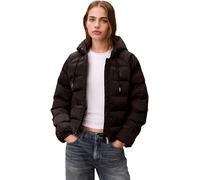 Calvin Klein LV047E509G Giacche da donna in raso leggero con logo corto, nero (nero), M, Nero (Nero), M