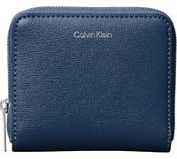 Calvin Klein Donna Portafoglio Foil Logo Medium Zip Around con Logo, Blu (Key Largo), Taglia Unica