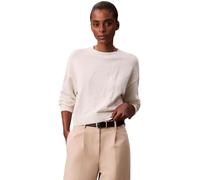 Calvin Klein Maglione da Donna in Cotone Liscio a Maniche Lunghe CK Jac LV047E304G, Bianco (Tofu), M, Bianco (Tofu), M