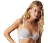 Calvin Klein Donna Reggiseno a Mezza Coppa Lightly Lined Elasticizzato, Grigio (Grey Heather), 1B