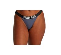 Calvin Klein Donna Slip Bikini Brazilian con Fascia con Logo, Blu (Grisaille), XS