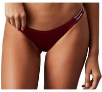 Calvin Klein Donna Slip Bikini Curved Delta con Fascia con Logo, Rosso (Plum Glaze), M
