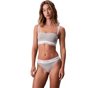 Calvin Klein Donna Slip High Leg con Fascia con Logo, Grigio (Grey Heather), L