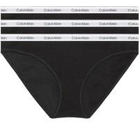 Calvin Klein Slip Taglio Bikini Donna Confezione da 3 Cotone Elasticizzato, Nero (Black/Black/Black), M