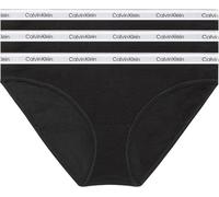 Calvin Klein Donna Slip Taglio Bikini Confezione da 3 Cotone Elasticizzato, Nero (Black/Black/Black), XS