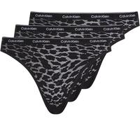 Calvin Klein Donna Slip Taglio Bikini Confezione da 3 Low-Rise Intimo, Nero (Black/Black/Black), L