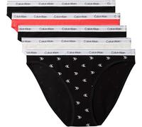 Calvin Klein Women Bikini 5PK Pink (Black/Black/Snow Heather/Punch P) L