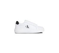 Calvin Klein Donna Sneakers con Suola Preformata Chunky Mono in Pelle, Bianco (Bright White/Black), 38