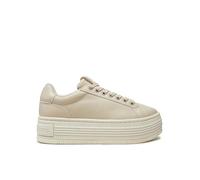 Calvin Klein Donna Sneakers con Zeppa Bold in Pelle, Beige (Eggshell), 38
