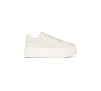 Calvin Klein Donna Sneakers con Zeppa Bold in Pelle, Beige (Eggshell), 40