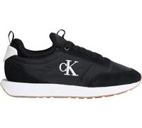 Calvin Klein Donna Sneakers Running Retro Lace Up Sock con Logo, Nero (Black/Bright White), 37