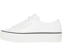 Calvin Klein Donna Sneakers Vulcanizzate Bold Low in Pelle, Bianco (Bright White/Black), 39