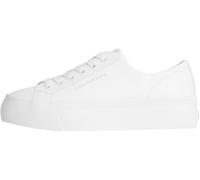 Calvin Klein Donna Sneakers Vulcanizzate Flatform Low in Pelle, Bianco (Triple Bright White), 40