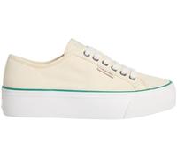 Calvin Klein Donna Sneakers Vulcanizzate Logo Tag con Plateau, Giallo (Sweet Corn/Wild Green), 40