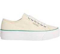 Calvin Klein Donna Sneakers Vulcanizzate Logo Tag con Plateau, Giallo (Sweet Corn/Wild Green), 41
