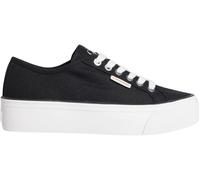 Calvin Klein Donna Sneakers Vulcanizzate Logo Tag con Plateau, Nero (CK Black), 38